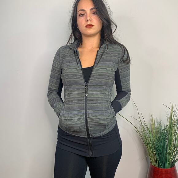 Lululemon Daily Practice Jacket Space Dye Twist Dark Slate Fatigue Green Black - Picture 4 of 8